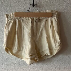 Anthropologie High Waist Cream Shorts